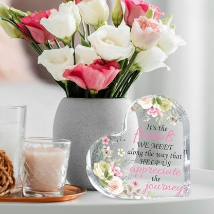 Heart-Shaped Acrylic Keepsake - Desk Decor for Women,Inspirational
