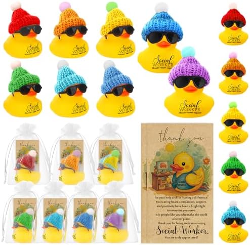 Liliful 24 Sets Adult Social Worker Gifts Rubber Ducks Party Favors
