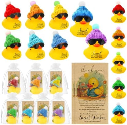 Liliful 24 Sets Adult Social Worker Gifts Rubber Ducks Party Favors