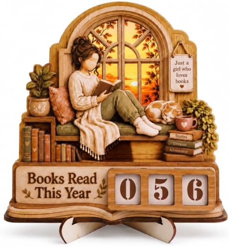 Book Lover Gifts for Women, Books Read This Year Counter Plaque