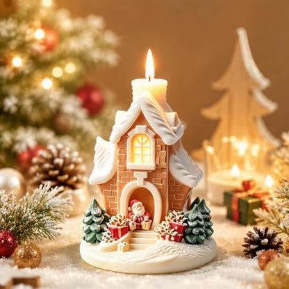 Christmas Silicone Molds Santa Claus Knocking Door Giving Gifts Candle