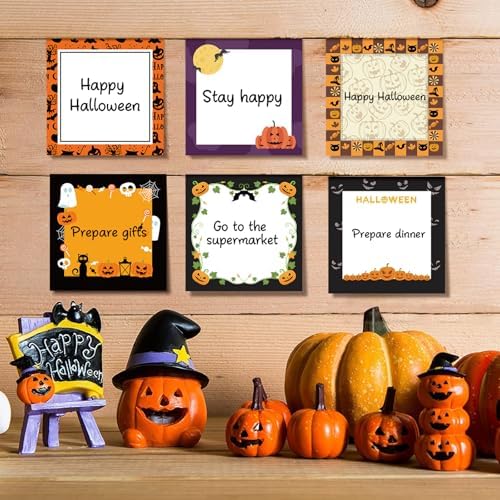 9 Pads Halloween Sticky Notes 50 Sheets Each Spider Pumpkin Bat