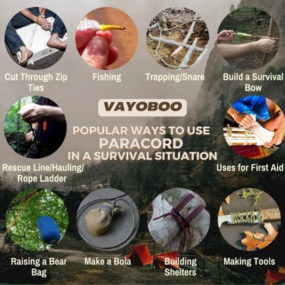 VAYOBOO Paracord Bracelet - Tactical Survival Bracelet for Men with