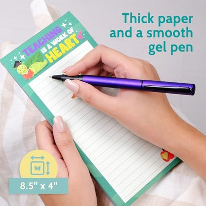 Teacher Notepad Gift Set with Pen - Teacher Appreciation Gift, End of