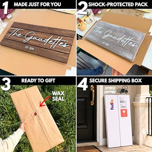 Custom Mountain Family Name Sign - Rustic Wood Wall Decor
