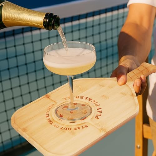 Pickleball Charcuterie Board, Bamboo Paddle-Shaped Serving Tray