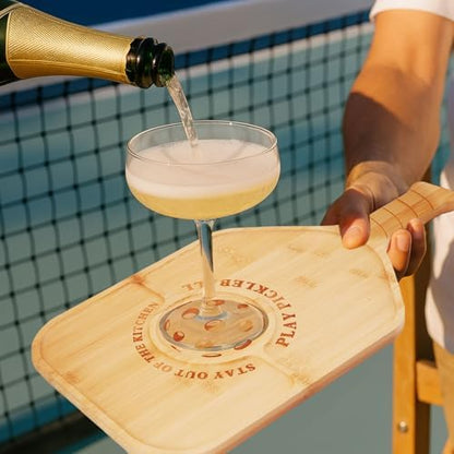 Pickleball Charcuterie Board, Bamboo Paddle-Shaped Serving Tray