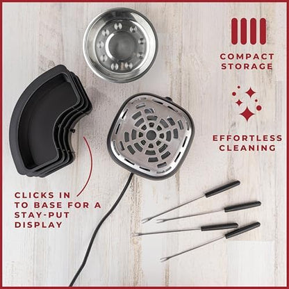 Kusini 2 in 1 Electric Fondue Set & Smores Maker Tabletop Indoor Kit