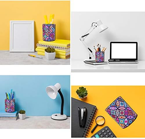 PU Leather Pen Holder, Pencil Holder Desk Organizer for Women Girls