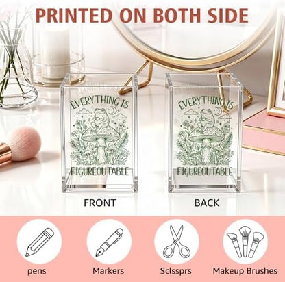 Everything Is Figureoutable Acrylic Pen Holder Cup Gifts For Women