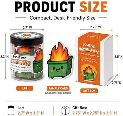 Emotional Supports Dumpster Fire Jar, 60 Positive Affirmation Cards