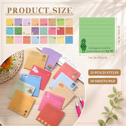 AmazingSpark 25 Pads Inspirational Sticky Notes, 3x3'', 25 Style
