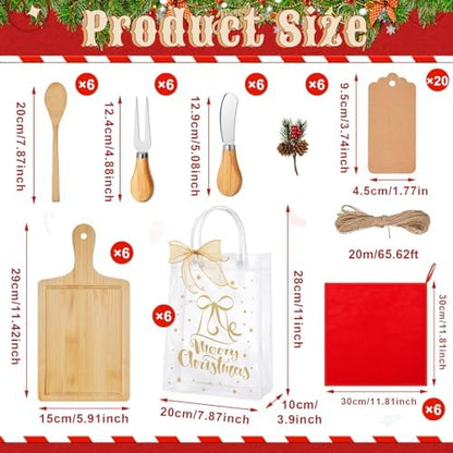 Acellegic 6 Sets Christmas Cheese Cutting Board Gift Set