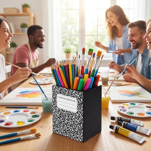 MALLMALL6 Wooden Pencil Holder - Back To School Pen Desk Organization