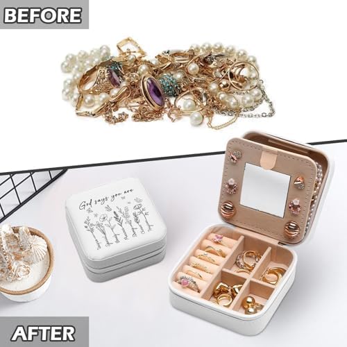 GAOLZIUY God Says You Are Inspirational Travel Jewelry Box, Religious