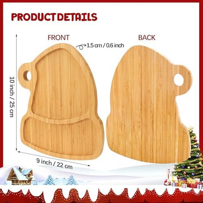 TJ POP Christmas Hat Bamboo Serving Platter - Santa Hat-Shaped Holiday