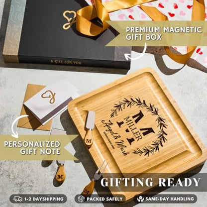 Personalized Charcuterie Boards Gift Set, Custom Engraved for Wedding