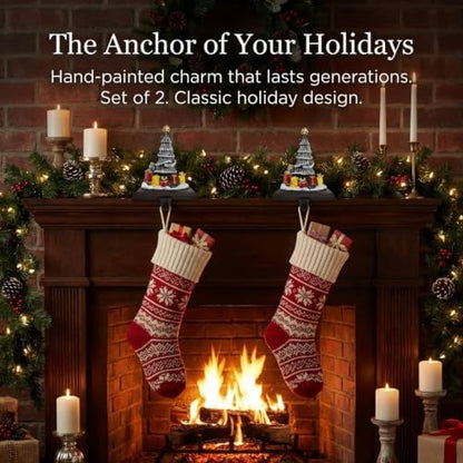 Lulu Decor, Cast Iron Decorative Christmas Tree Stocking Holders for