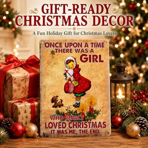 Joyline Women Girls Gifts Rustic Christmas Sign Just A Girl Who Loved