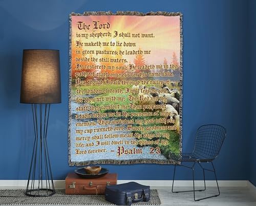 Pure Country Weavers The Lord is My Shepherd 2 Blanket - Scriptures