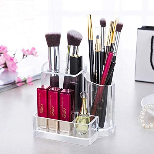 Sooyee Acrylic Desk Supplies Cosmetic Organizer Holder, 3 Compartment
