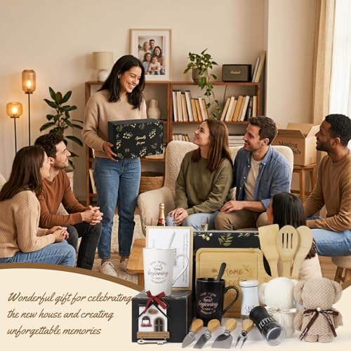 Housewarming Gifts for New Home, 18-Piece Gift Basket for Couples and