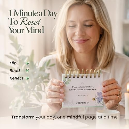 MESMOS Mindfulness Perpetual Flip Calendar with 366 Daily Affirmations
