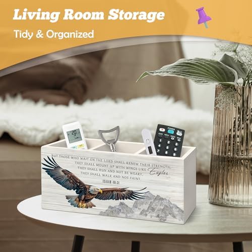Christian Pen Holder Organizer for Desk Accessories, Eagle Bible Verse