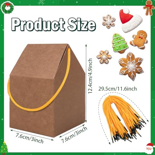 80UncleKimby 50Pcs Christmas Gingerbread House Soft Mocha Cardboard