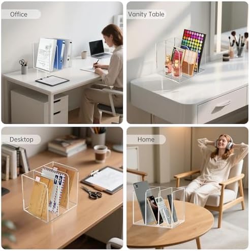 Acrylic Desk Organizer Book Organizer, Magazine File Holder, Vertical