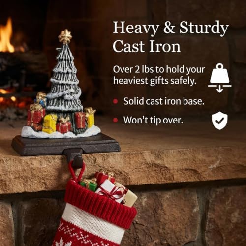 Lulu Decor, Cast Iron Decorative Christmas Tree Stocking Holders for