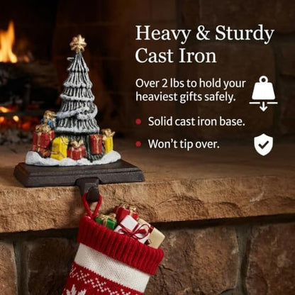 Lulu Decor, Cast Iron Decorative Christmas Tree Stocking Holders for