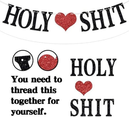 Holy You're 38 Banner - Funny Happy 38th Birthday Bunting Sign, Cheers
