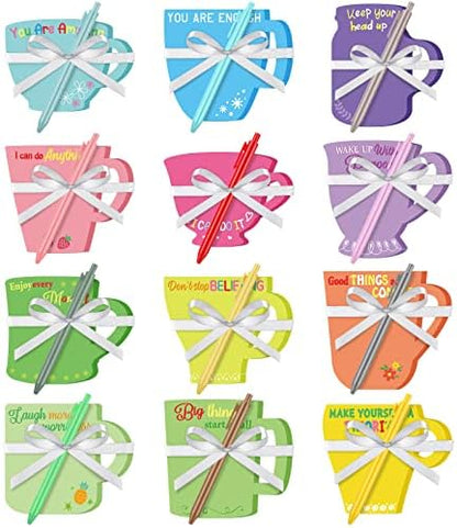 Sinmoe 24 Pcs Coffee Cup Sticky Notes, Lovely Color, Inspirational