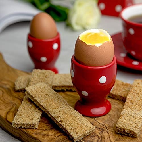City to Cottage Ceramic Egg Cup Holder Set of 2, Soft Boiled Egg Cups