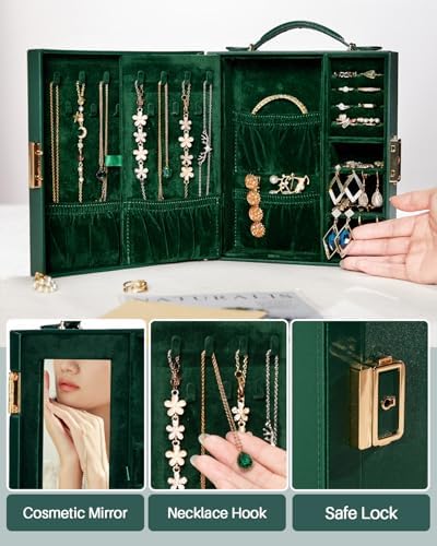 Enthralite Portable Travel Jewelry Case: Jewelry Box with Lock and
