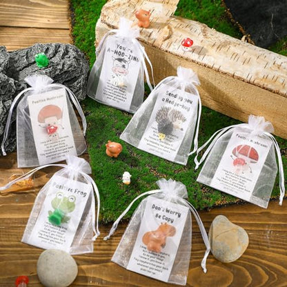 Fumete 25 Set Employee Appreciation Gift Bulk, Resin Animal, Pun Card