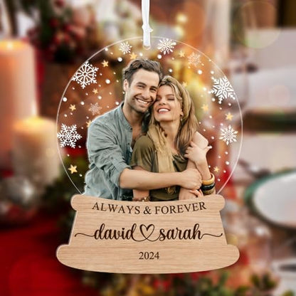 Custom Your Couple Photo Acrylic Ornament - Valentine's Day Gift for