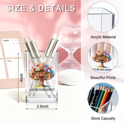 Just One More Chapter Tree of Life Acrylic Pencil Pen Holder Cup