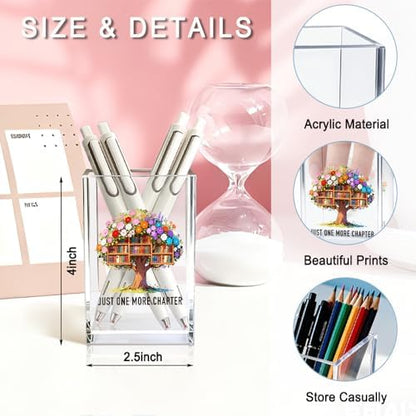Just One More Chapter Tree of Life Acrylic Pencil Pen Holder Cup