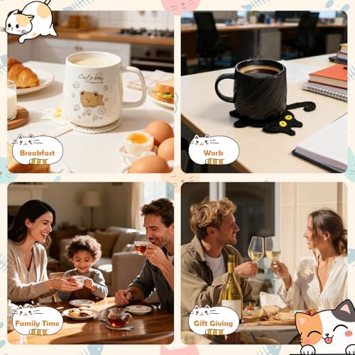 Coasters Set of 4 - Stocking Stuffers for Women, Cute Coffee Coaster