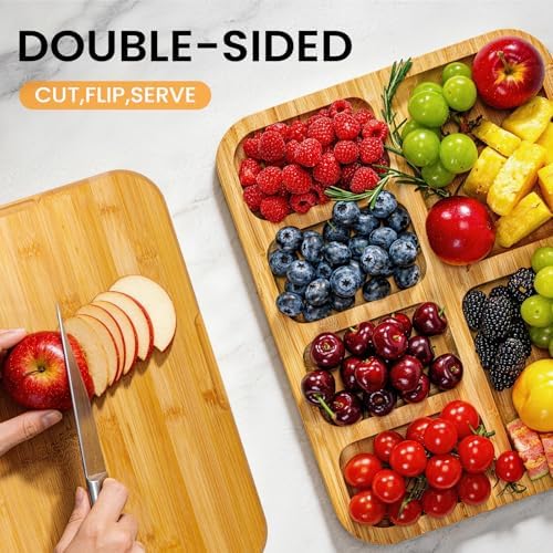 Portable Charcuterie Board with Clear Lid, Cheese & Snack Tray