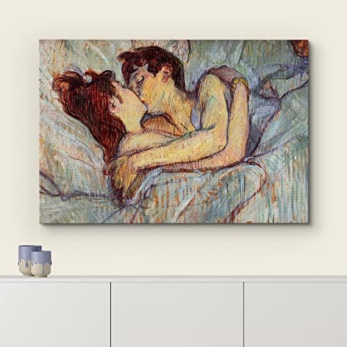 wall26 - in Bed The Kiss by Henri de Toulouse-Lautrec - Canvas Print