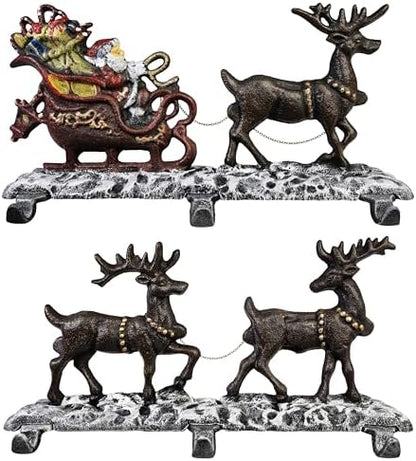 Lulu Decor, 100% cast Iron Decorative Christmas Stocking Holders for