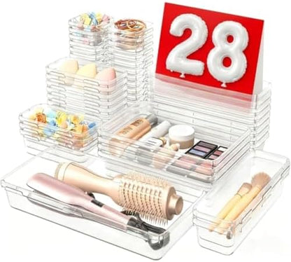 A-LuGei 【Military Grade】 Drawer Organizer for Vanity Bathroom Makeup