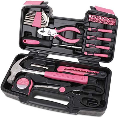 Apollo Tools 39 Piece General Household Tool Set, Pink DT9706P