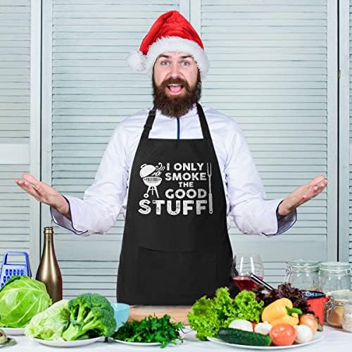 VAGAVY 100% Cotton, Black Funny Aprons for Men, Dad, Husband