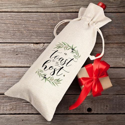 A Toast For the Host Wine Bag, Housewarming, Party Decor, Bridal