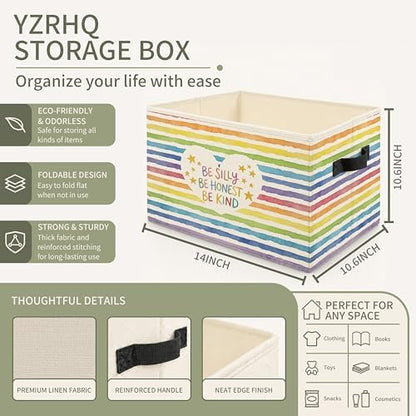 Rainbow Play Room Storage Bins with Handles, Playroom Decor