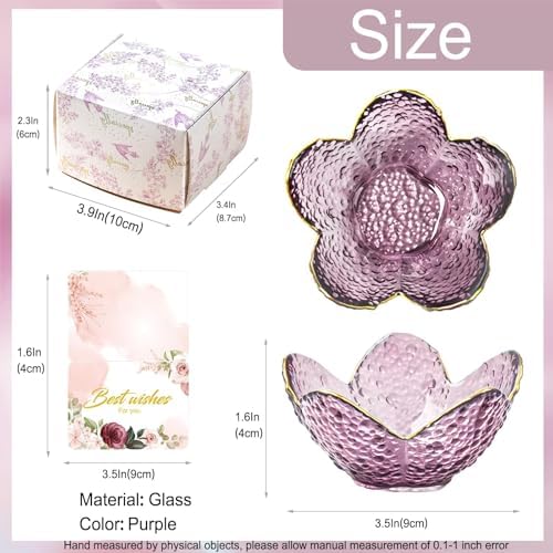 Purple Flower Jewelry Dish Glass Ring Holder Dish Jewelry Tray Cute